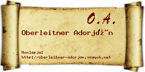 Oberleitner Adorján névjegykártya